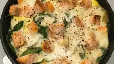 Käseomelett mit Lachs zum Abnehmen