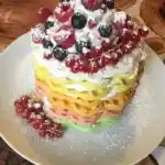 Rainbow Waffles mit Vanillewolkchen 4x