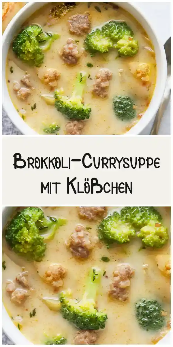 Brokkoli-Currysuppe mit Klößchen