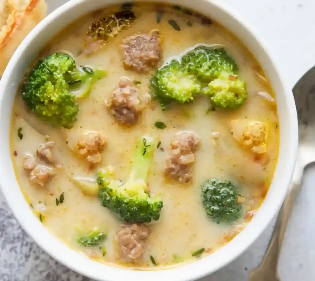 Brokkoli-Currysuppe mit Klößchen