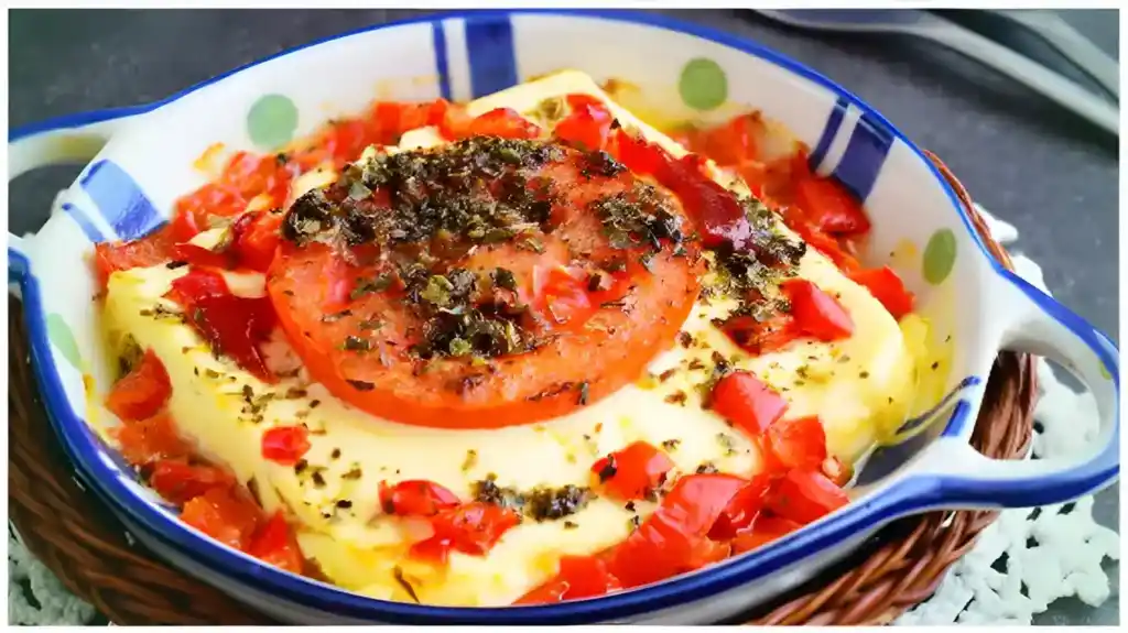 Einfache Gebackener Feta mit Kräutern und Tomaten