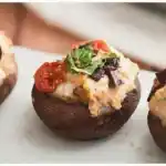 Low carb Gefullte Champignons mit Tomaten Feta und Oliven W2xEX 4x 2n