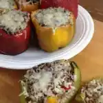 Gefüllte Champions und Paprika vom Grill