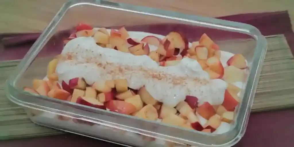 Low-Carb Apfel-Quark-Zimt Dessert, ohne Zucker