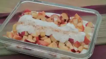 Low-Carb Apfel-Quark-Zimt Dessert, ohne Zucker