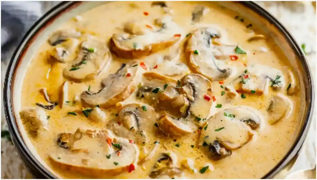 Low Carb Champignoncremesuppeist ein einfaches Gericht, das mit preiswerten Zutaten zubereitet wird