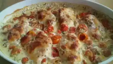 Low Carb Rezepte – Mozzarella – Hähnchen in Basilikum – Sahnesauce