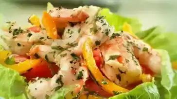 Low carb Salat mit Garnelen