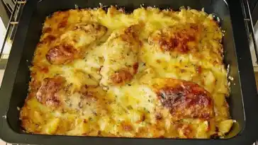 Schnitzel mit Bratkartoffel & Gouda überbacken