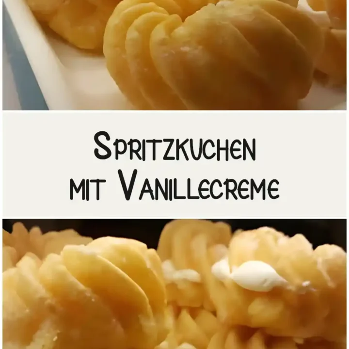 Spritzkuchen mit Vanillecreme Spritzkuchen mit Vanillecreme