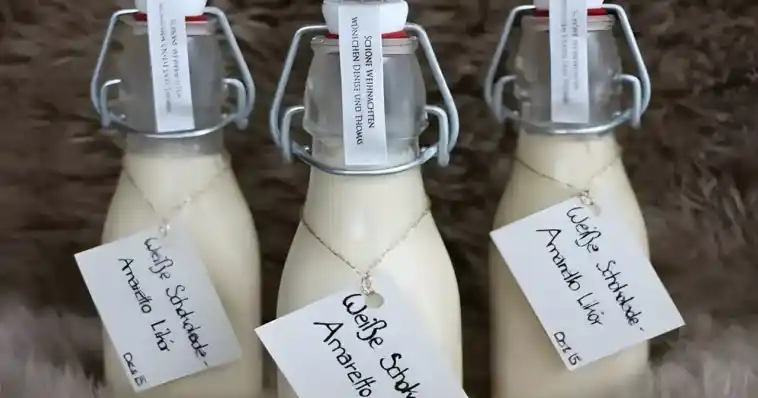 Amaretto Likör mit weißer Schokolade