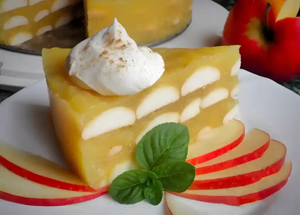 Apfel-Löffelbiskuit-Kuchen ohne Backen