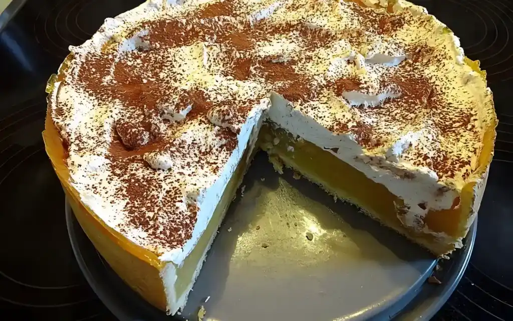 Apfelkuchen mit Sahne Zimt Haube