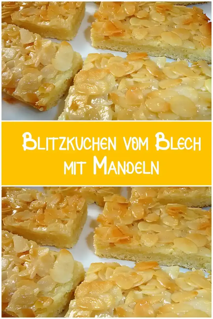 Blitzkuchen vom Blech mit Mandeln