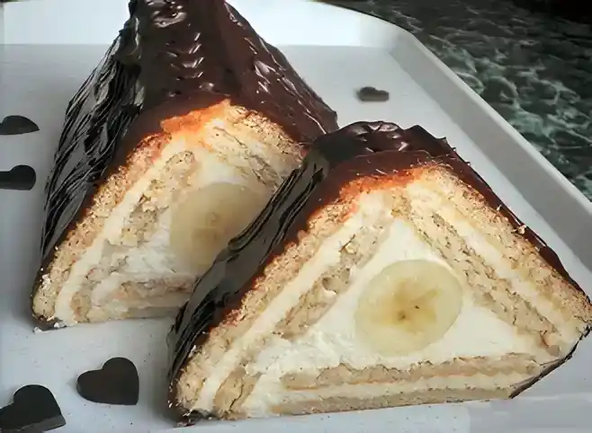 Dachkuchen mit Bananen ohne Backen 2 Dachkuchen mit Bananen ohne Backen