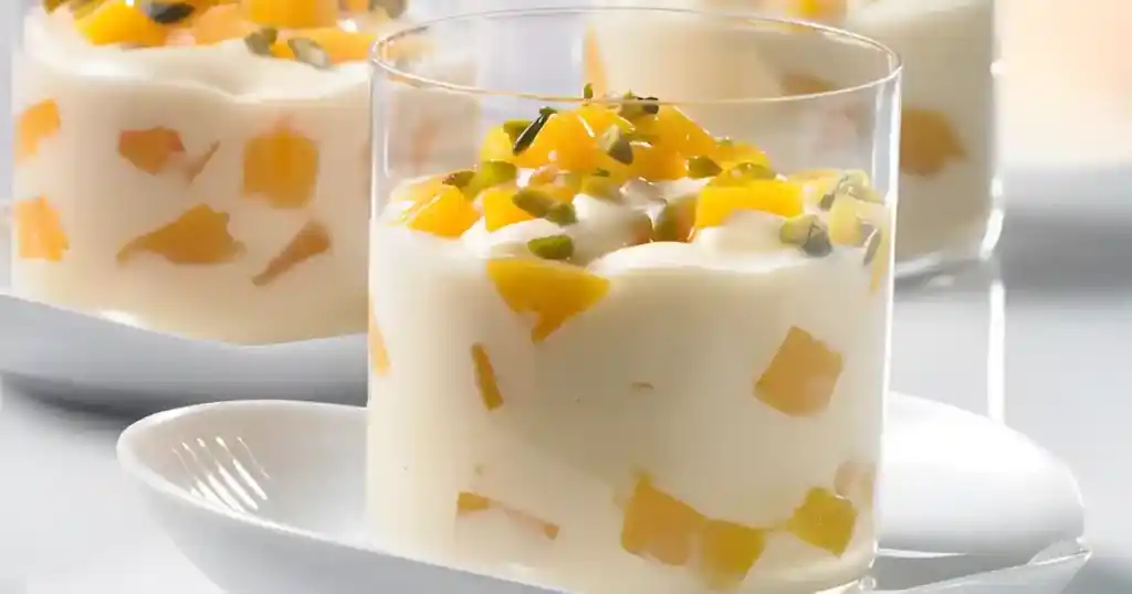 Dessertcreme mit Pfirsichen