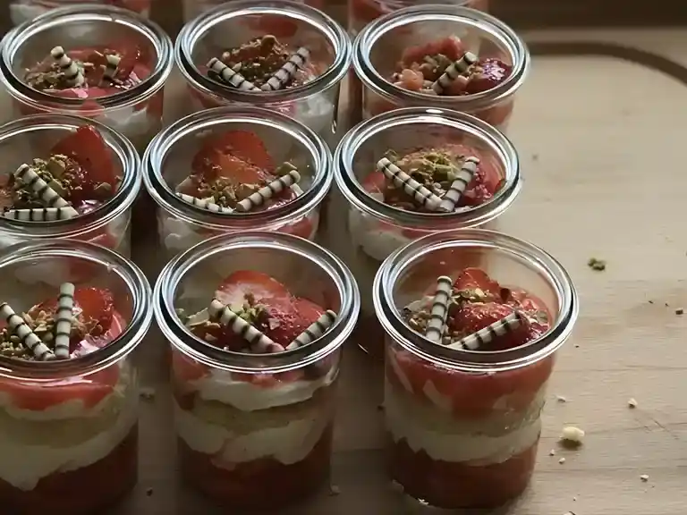 Erdbeer-Käse-Sahne-Kuchen im Glas