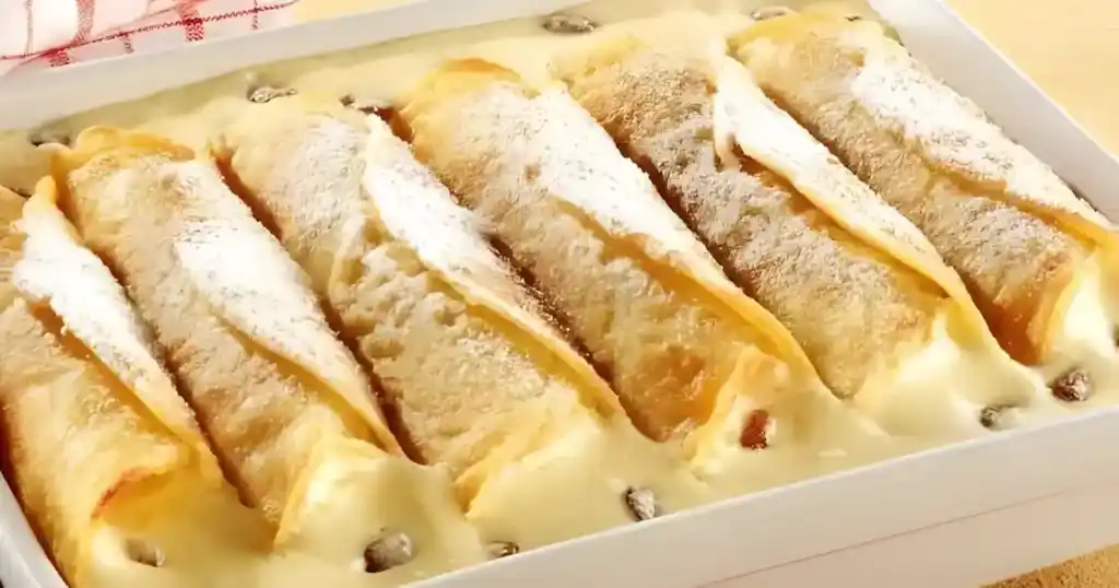 Gebackene Vanillecreme Crêpes
