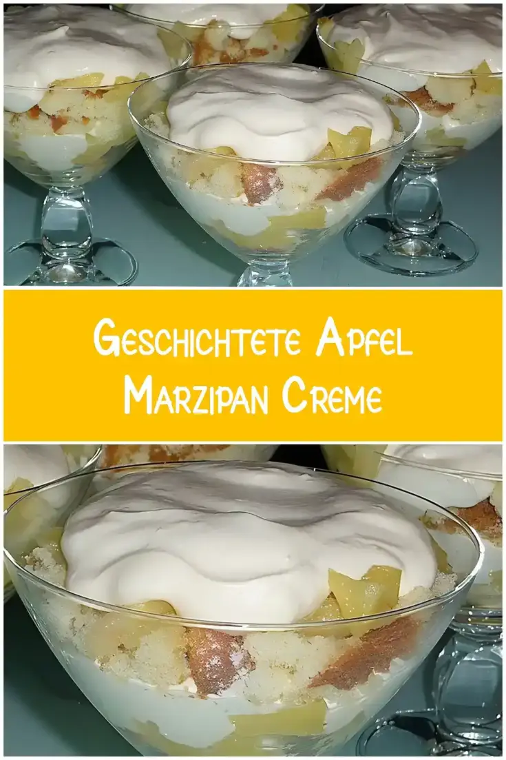 Geschichtete Apfel Marzipan Creme Geschichtete Apfel Marzipan Creme