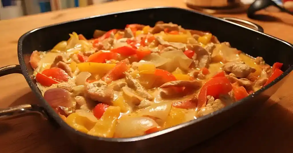 Hähnchen Paprika Gemüse