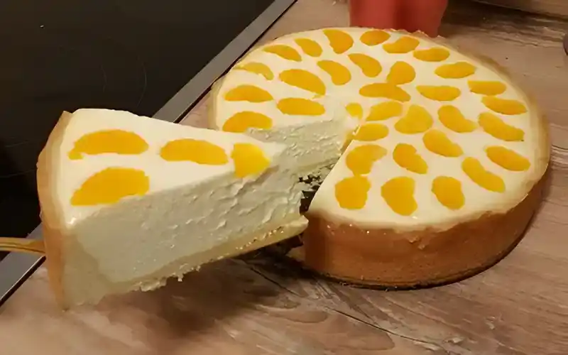 Kässekuchen mit Mandarinen