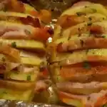 Kartoffeln mit Speck, Käse und Champignons