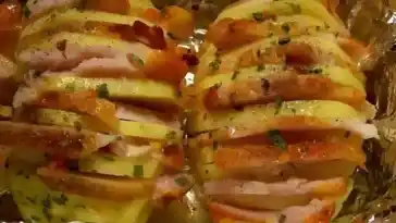 Kartoffeln mit Speck, Käse und Champignons