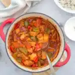 Gesundes Hähnchen-Paprikagulasch Süß/Sauer