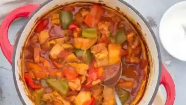 Gesundes Hähnchen-Paprikagulasch Süß/Sauer