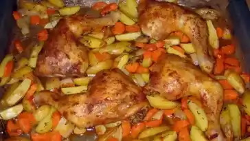 Hähnchenschenkel vom Blech