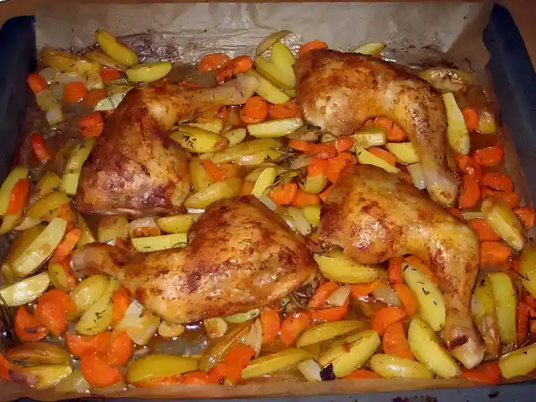 Hähnchenschenkel vom Blech