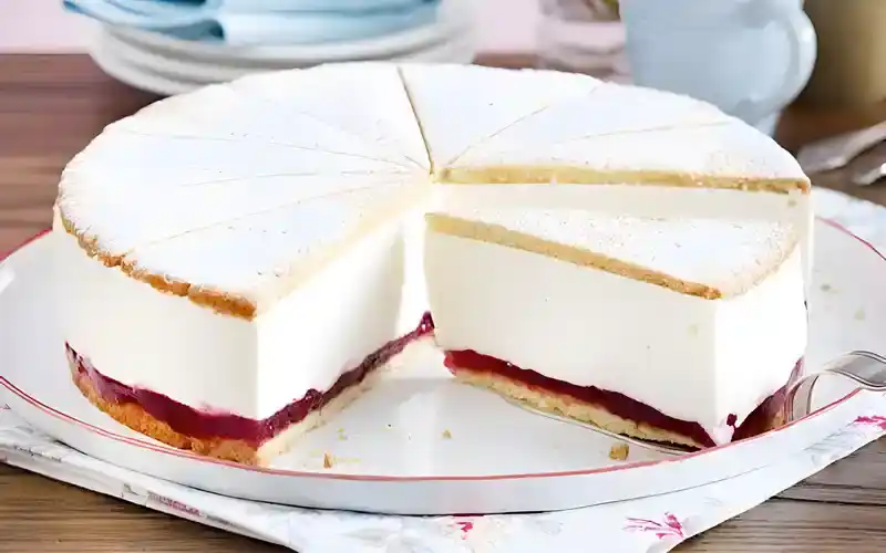 Käse-Sahne-Torte mit Preiselbeeren