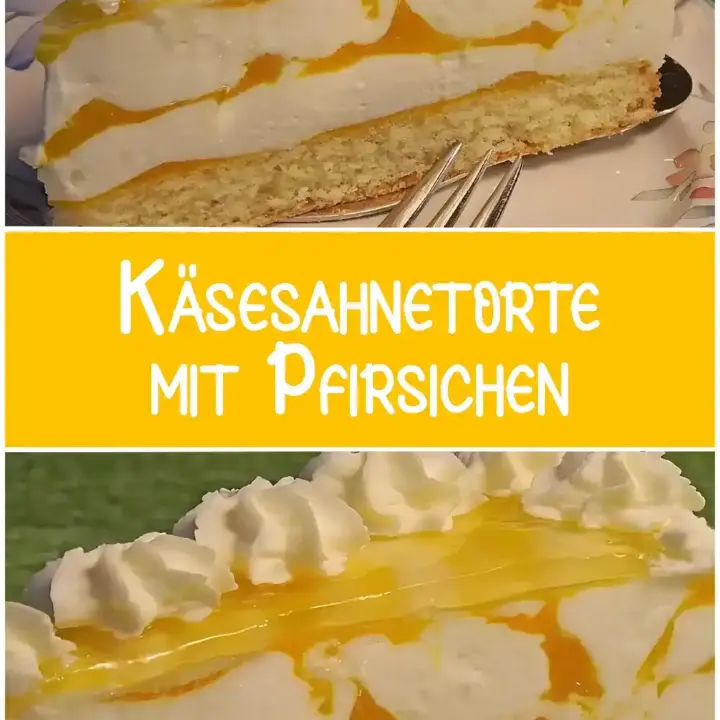 Käsesahnetorte mit Pfirsichen