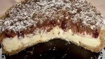 Kirsch Pudding Streuselkuchen