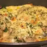 Lachsgratin mit Shrimps