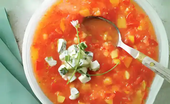 Melonen Kaltschale und Pfirsich Rezept