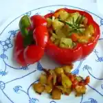 Paprika gefüllt mit Kartoffeln