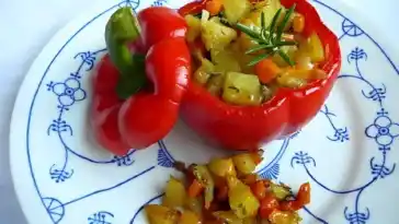 Paprika gefüllt mit Kartoffeln