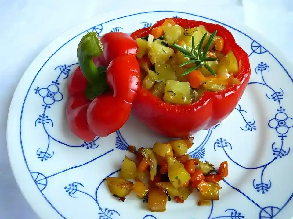 Paprika gefüllt mit Kartoffeln
