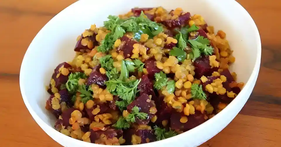Rote-Linsen-Salat mit Roter Bete