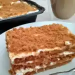 Sahne-Karamellkeks-Kuchen ohne Backen, in 15 Minuten zubereitet (schmeckt wie russischer Honigkuchen)