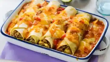 Überbackene Enchiladas mit Hackfleisch-Füllung