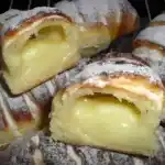 Brioches mit Gebäckcreme und Mandeln