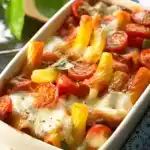 Cremiger Nudelauflauf mit Tomaten und Mozzarella