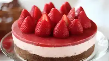 Erdbeer Quarktorte mit Erdbeeren ohne Backen W2xEX 2x jpeg