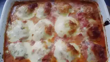 Hackbaellchen mit Tomatensauce und Mozzarella W2xEX 2x