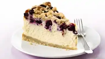 Heidelbeerkaesekuchen mit Mandelkrokant W2xEX 2x