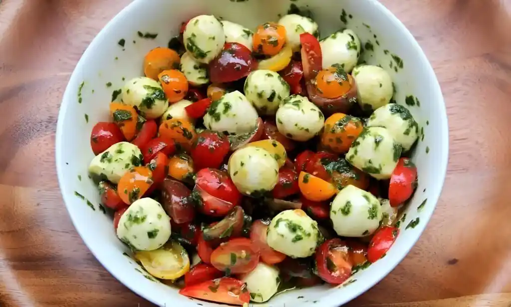 ITALIENISCHER TOMATEN SALAT MIT MOZZARELLA