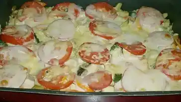 Putenbrust mit Gemuese ueberbacken waifu2x 2x jpg