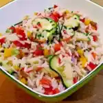 Reissalat ohne Fleisch und Wurst – kalorienarm – zum mitnehmen ins Buero W2xEX 2x